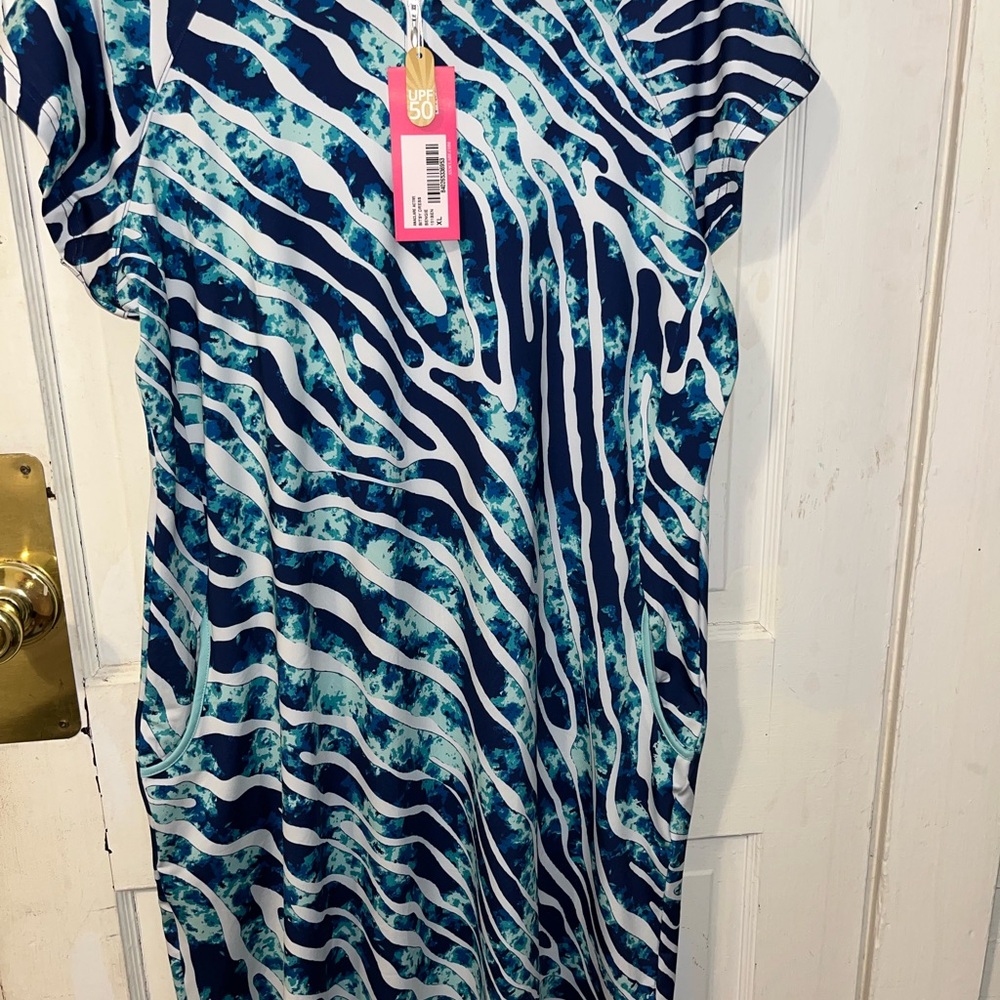 Anac Turquoise Wave Pattern Dressana Clare